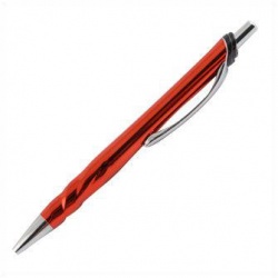 Ручка пластиковая с волнистыми бороздками и металлическим клипом