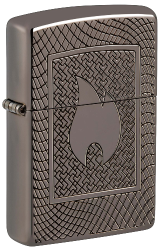 Зажигалка ZIPPO Armor® с покрытием Black Ice®, латунь/сталь, чёрная, 29x10x60 мм