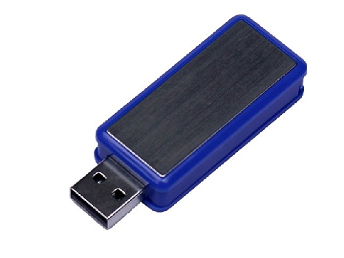 USB 3.0- флешка промо на 128 Гб прямоугольной формы, выдвижной механизм