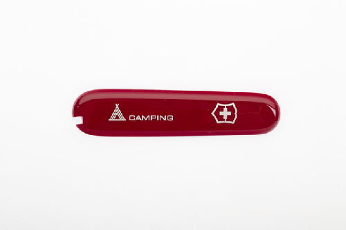 Передняя накладка с логотипом Camping для ножей VICTORINOX 91 мм 1.3763.71 и 1.3613.71, красная