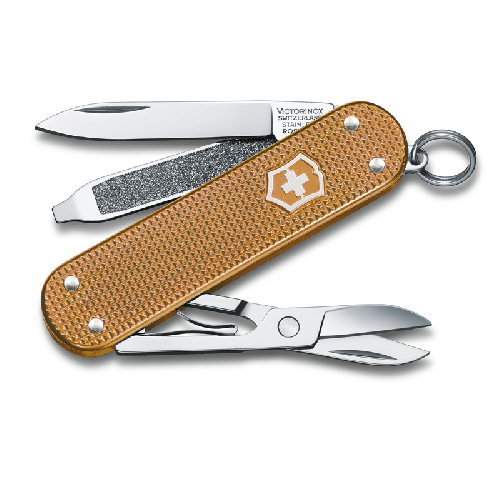 Нож-брелок VICTORINOX Classic SD Alox Colors "Wet Sand", 58 мм, 5 функций, песочный