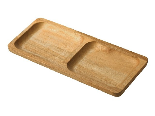 Менажница из акации с двумя секциями Almond