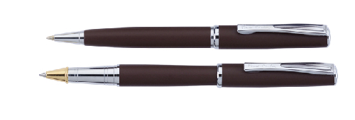 Набор Pierre Cardin PEN&PEN: ручка шариковая + роллер. Цвет - коричневый матовый. Упаковка Е.