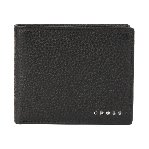 Кошелёк Cross Hudson Black, кожа наппа, фактурная, чёрный, 11 х 9 х 1,5 см