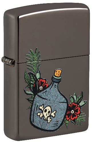 Зажигалка ZIPPO Moonshine Jug с покрытием Black Ice®, латунь/сталь, черная, 38x13x57 мм