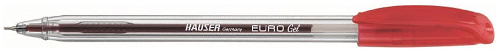 Гелевая ручка Hauser Euro Gel, пластик, цвет красный