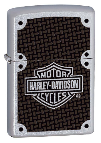 Зажигалка ZIPPO Harley-Davidson® с покрытием Satin Chrome™, латунь/сталь, серебристая, 38x13x57мм