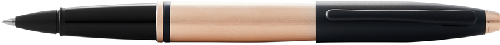 Ручка-роллер Cross Calais Brushed Rose Gold Plate and Black Lacquer