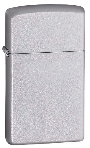 Зажигалка ZIPPO Slim® с покрытием Satin Chrome™, латунь/сталь, серебристая, матовая, 29x10x60 мм