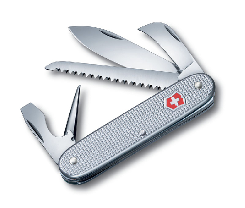 Нож перочинный VICTORINOX Pioneer, 93 мм, 7 функций, алюминиевая рукоять, серебристый