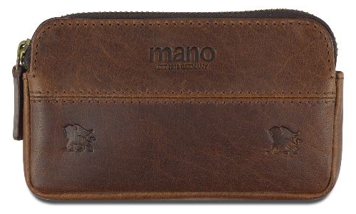 Ключница Mano "Don Leon", натуральная кожа в коричневом цвете, 12 х 7 см