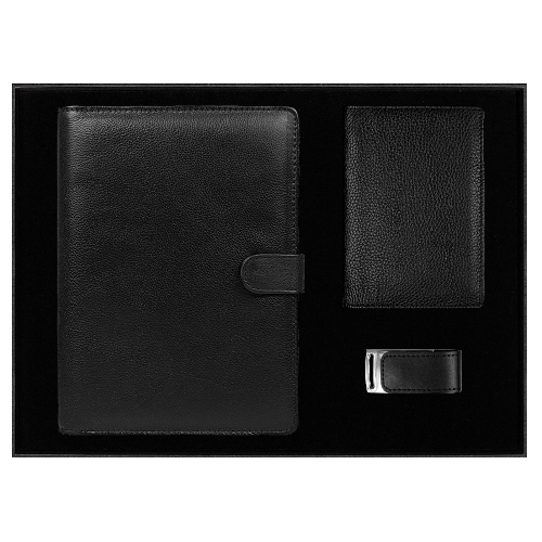 Набор подарочный Solution Prestige Quadro (Блокнот Alfa Polo Line в суперобложке Country Leather Sky 615602