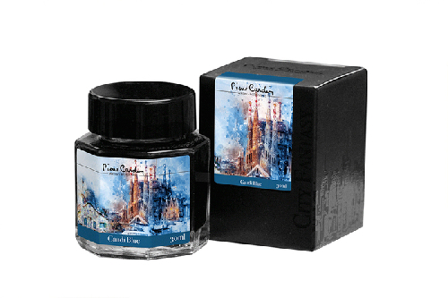 Флакон чернил Pierre Cardin 30мл, серия CITY FANTASY цвет Gaudi Blue (Синий Гауди)