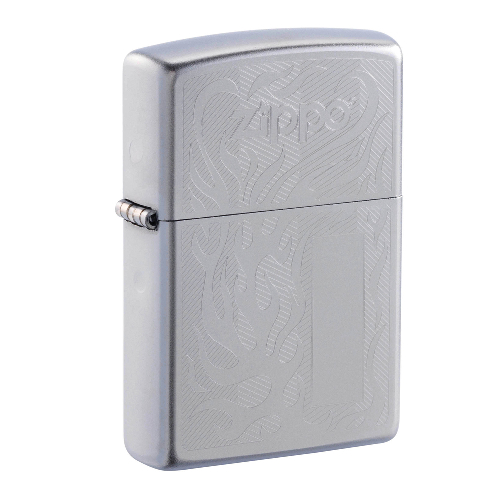 Зажигалка ZIPPO с покрытием Satin Chrome, латунь/сталь, серебристая, матовая, 38x13x57 мм