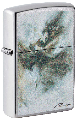 Зажигалка ZIPPO Luis Royo с покрытием Street Chrome, латунь/сталь, серебристая, 38x13x57 мм