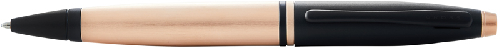 Шариковая ручка Cross Calais Brushed Rose Gold Plate and Black Lacquer
