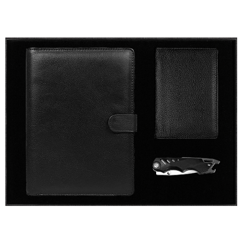 Набор подарочный Solution Prestige Quadro (Блокнот Flexy Forest Urban Latte в суперобложке Country Leather Sky 615604
