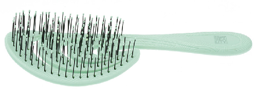 Щетка Dewal Beauty серия "Ocean wave", продувная, с нейлоновым штифтом, форма волна, зеленая