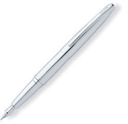 Перьевая ручка Cross ATX. Цвет - серебристый. Перо - сталь, тонкое.