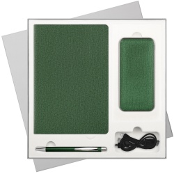 Подарочный набор Portobello/Tweed зеленый (Ежедневник недат А5, Ручка