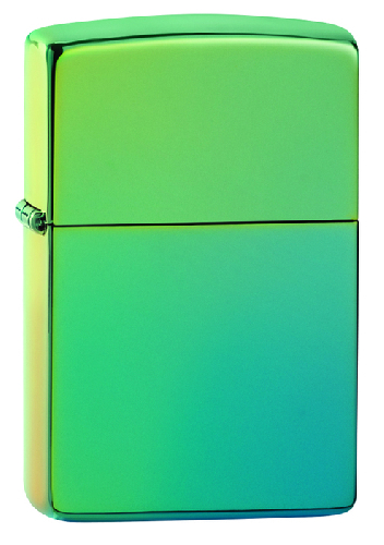 Зажигалка ZIPPO Classic с покрытием High Polish Teal, латунь/сталь, зелёная, глянцевая, 38x13x57 мм