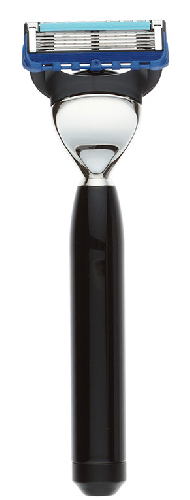 Станок для бритья IL Ceppo, FUSION, алюминий, никелированная латунь, черный глянцевый цвет