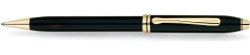 Шариковая ручка Cross Townsend, тонкий корпус. Цвет - черный.