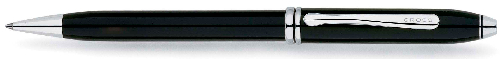 Шариковая ручка Cross Townsend, тонкий корпус. Цвет - черный.