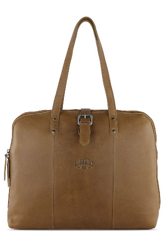 Портфель женский KLONDIKE GOLD «Charlie», натуральная кожа в коньячном цвете, 40 х 32 х 13 см