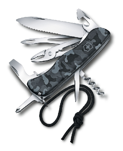 Нож перочинный VICTORINOX Skipper Navy Camouflage, 111 мм, 17 фнк, с фиксатором, серо-синий камуфляж