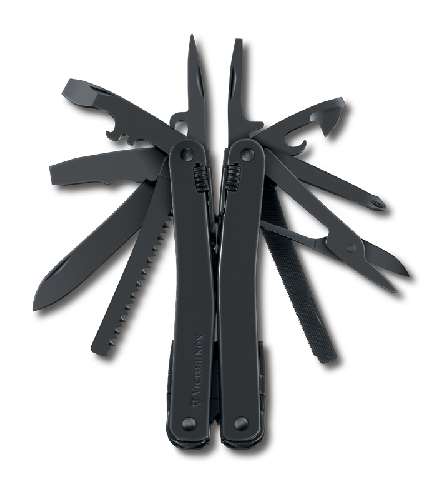 Мультитул VICTORINOX SwissTool Spirit XBS, 105 мм, 27 функций, чёрный, в нейлоновом чехле