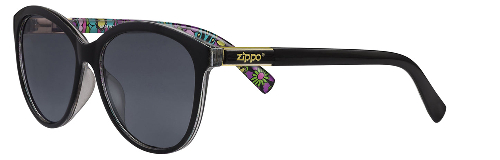 Очки солнцезащитные ZIPPO, женские, черные, оправа из поликарбоната