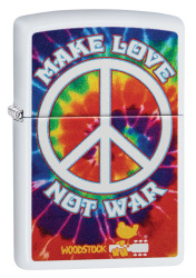 Зажигалка ZIPPO Woodstock® с покрытием White Matte, латунь/сталь, белая, матовая, 38x13x57 мм