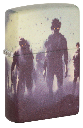 Зажигалка ZIPPO Zombie Design с покрытием 540 Matte, латунь/сталь, белая, матовая, 38x13x57 мм