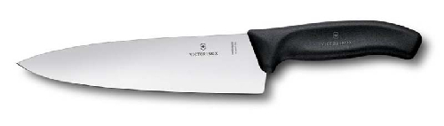 Нож разделочный VICTORINOX SwissClassic, широкое лезвие 20 см, чёрный, в картонном блистере