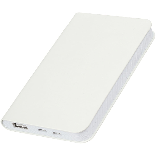 Универсальный аккумулятор "Softi" (5000mAh),белый, 7,5х12,1х1,1см, искусственная кожа, пластик