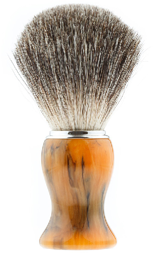 Помазок для бритья IL Ceppo, каучуковая смола, барсучий ворс, рукоять - желтый цвет