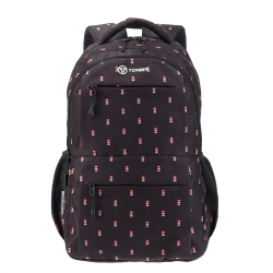 Рюкзак TORBER CLASS X, черный с орнаментом, полиэстер 900D, 45 x 30 x 18 см
