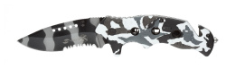 Нож складной Stinger, 95 мм (чёрно-серый), материал рукояти: алюминий (чёрно-белый камуфляж)