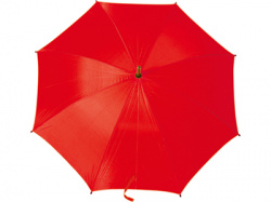 Зонт - трость полуавтоматический с деревянной ручкой красный