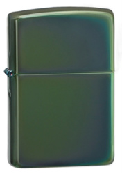 Зажигалка ZIPPO Classic с покрытием Chameleon™, латунь/сталь, зелёная, глянцевая, 38x13x57 мм