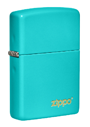 Зажигалка ZIPPO Classic с покрытием Flat Turquoise, латунь/сталь, бирюзовая, глянцевая, 38x13x57 мм