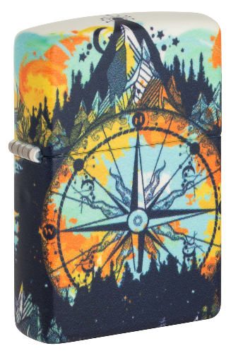 Зажигалка ZIPPO Compass с покрытием Glow In The Dark Green, латунь/сталь, разноцветная, 38x13x57 мм