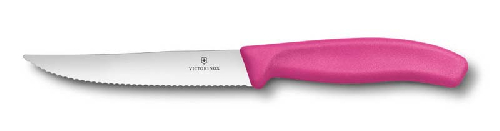 Нож для стейка и пиццы VICTORINOX SwissClassic "Gourmet", 12 см, с волнистой кромкой, розовый