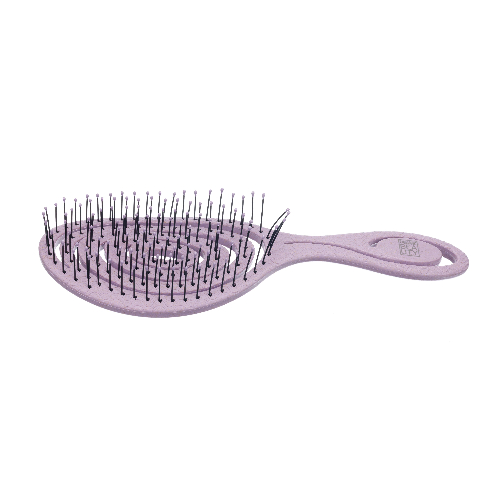 Щетка Dewal Beauty серия "Friendly", продувная, с нейлоновым штифтом, форма улитка, розовая