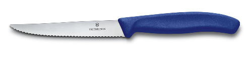Нож для стейка и пиццы VICTORINOX SwissClassic, 11 см, с волнистой кромкой, синий