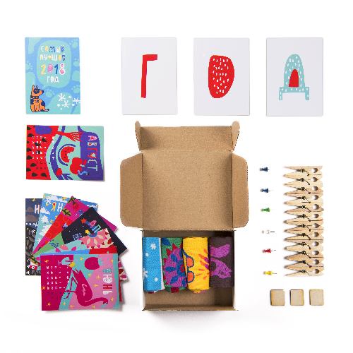 Подарочный набор 4SEASONS", 4 пары тематических носков 