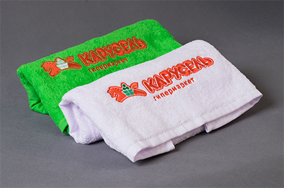 Нанесение логотип на полотенца путём вышивки