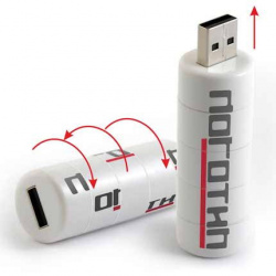 USB-Flash накопитель-головоломка (флешка) "PROOF",  4 Gb. Пластиковый корпус. Белый