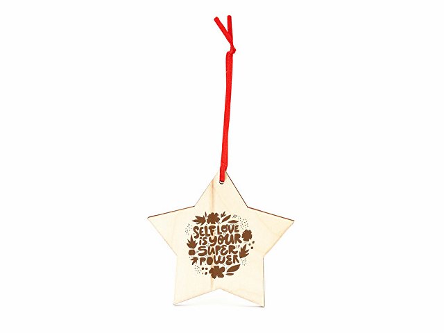 Деревянное новогоднее украшение JINGLE, шар